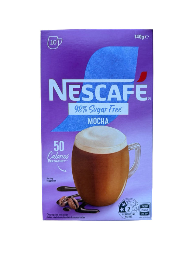 Nescafe Mocha Coffee Sachets 98% Sugar Free – 10 Pack