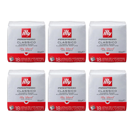 Illy Classico iPerespresso Capsules Medium Roast 108 Pack (6 x 18)