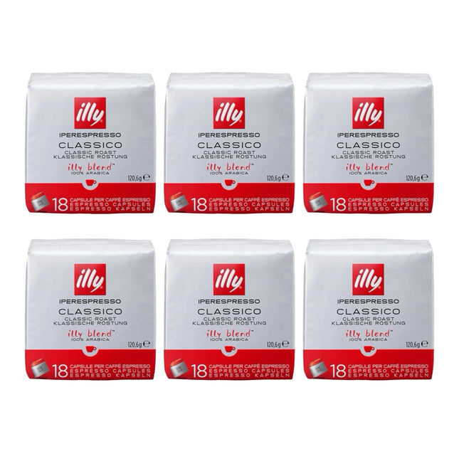 Illy Classico iPerespresso Capsules Medium Roast 108 Pack (6 x 18)