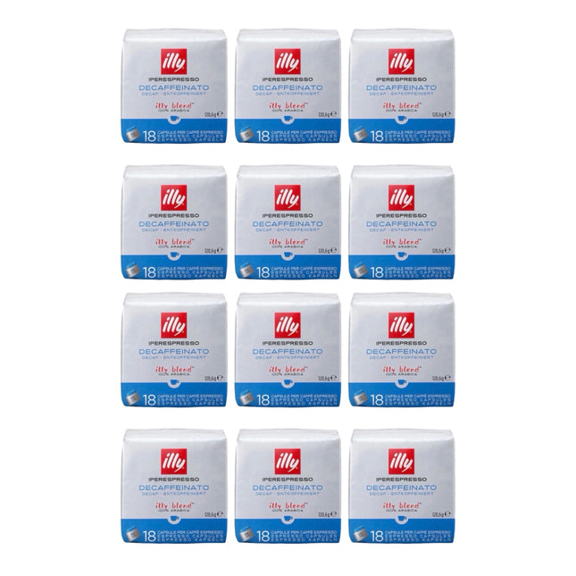 Illy Decaf Classico iPerespresso Capsules Medium Roast 216 Pack (12 x 18)
