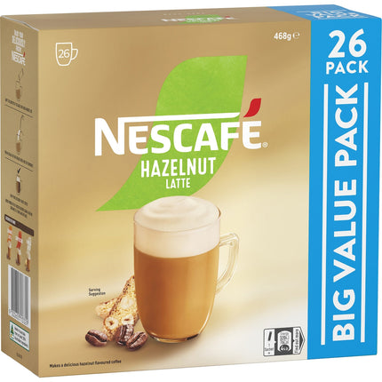 Nescafe Hazelnut Latte Coffee Sachets 130 Pack