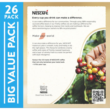 Nescafe Hazelnut Latte Coffee Sachets 130 Pack