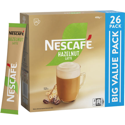 Nescafe Hazelnut Latte Coffee Sachets 130 Pack