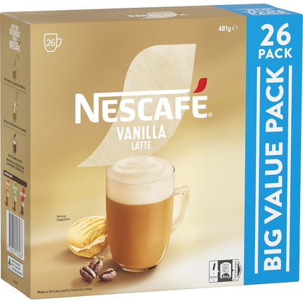 Nescafe Vanilla Latte Coffee Sachets 130 Pack