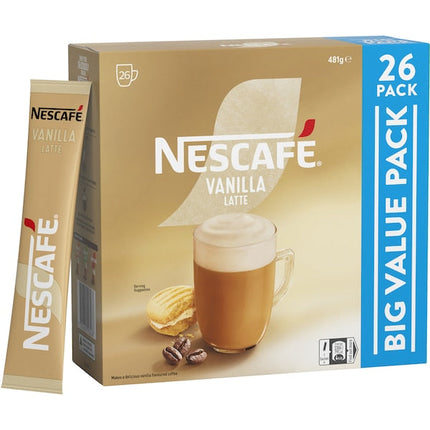 Nescafe Vanilla Latte Coffee Sachets 130 Pack