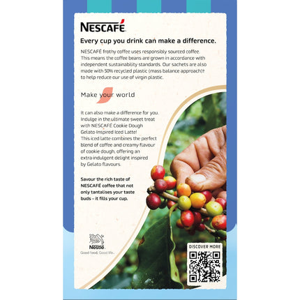 Nescafé Hazelnut Praline Iced Latte sachet pack back view
