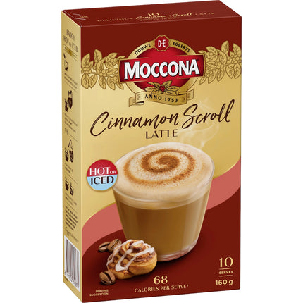 Moccona Cinnamon Scroll Latte coffee sachet pack front view
