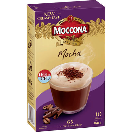 Moccona Mocha coffee sachet pack front view
