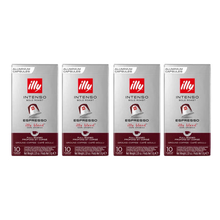 Illy Intenso Coffee Capsules Dark Roast – 40 Pack (Compatible with Nespresso Original Machines)