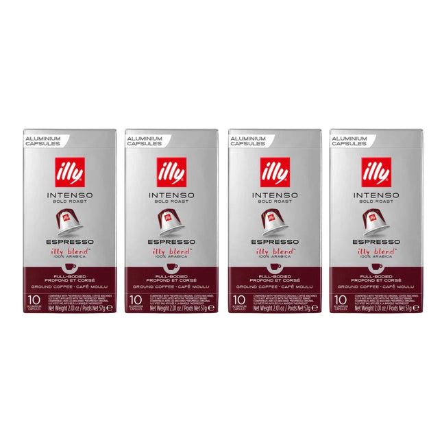 Illy Intenso Coffee Capsules Dark Roast – 40 Pack (Compatible with Nespresso Original Machines)