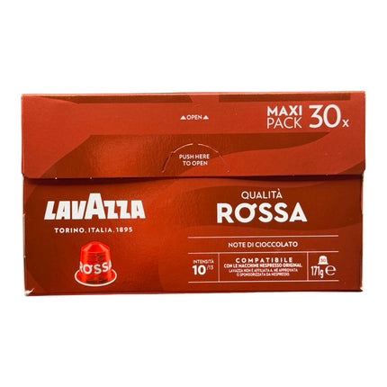 Lavazza Qualità Rossa Coffee Capsules Intensity 10/13 Medium Roast – 30 Pack (Compatible with Nespresso Original Machines)