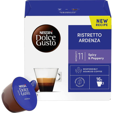 Nescafe Dolce Gusto Ristretto Ardenza Coffee Capsules 96 Pack (6 x 16) - Spicy & Peppery