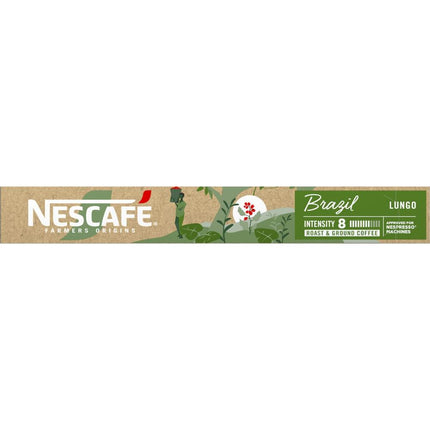 Nescafe Farmers Origin Brazil Lungo Coffee Capsules - 100 Pack