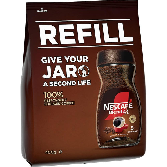 Nescafe Blend 43 Instant Coffee Refill 400g - 3 Pack