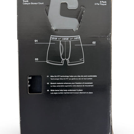 Nike Cotton Stretch Trunks 3 Pack - Black/Blue/Cobalt