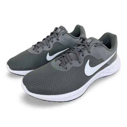 Top view of Nike Revolution 6 NN men’s runners featuring mesh upper – Iron Grey/White-Smoke Grey