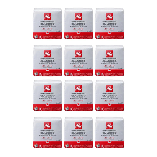 Illy Classico iPerespresso Capsules Medium Roast 216 Pack (12 x 18)