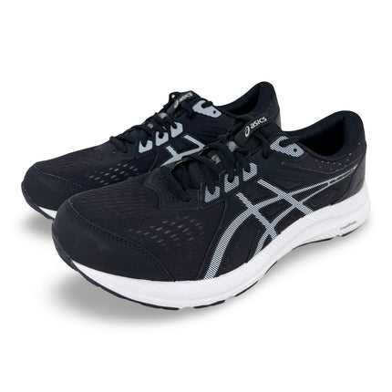 Top view of ASICS Men’s GEL-Contend 8 4E breathable mesh running shoes – Black/White