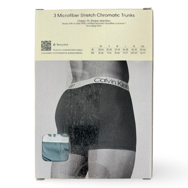 Calvin Klein breathable microfiber men’s trunks Black Green Grey