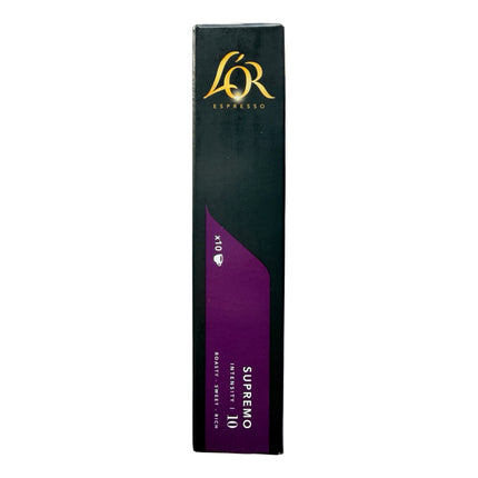 L'OR Espresso Supremo Coffee Capsules Intensity 10 – 100 Pack (Compatible with Nespresso Original Machines)