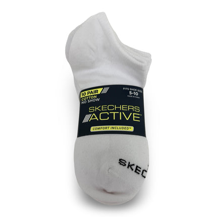 Skechers women’s no show socks 10 pack white cotton blend size 9-11
