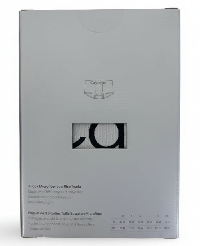 Calvin Klein Men's Reconsidered Steel Microfiber Trunk 3 Pack in Black