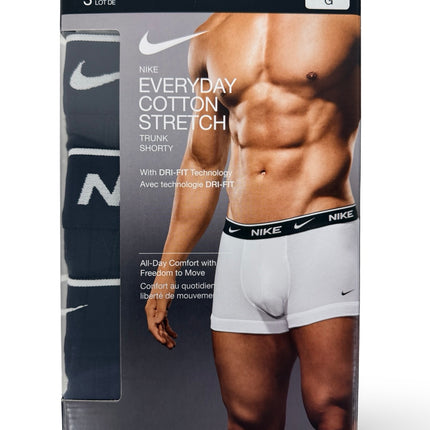 Nike Cotton Stretch Trunks 3 Pack - Black