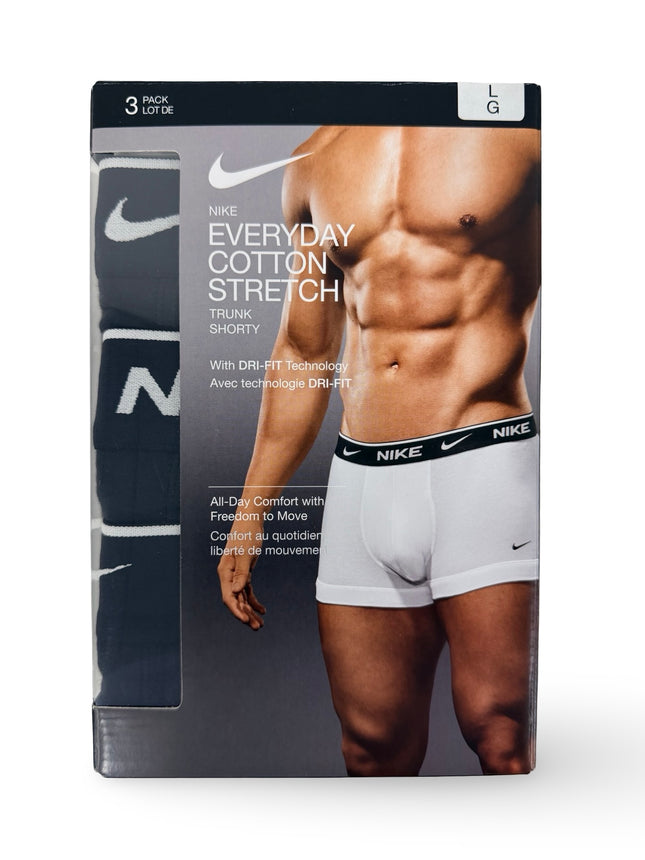Nike Cotton Stretch Trunks 3 Pack - Black