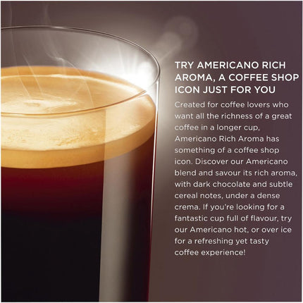 Nescafe Dolce Gusto Americano Rich Aroma Coffee Capsules 96 Pack (6 x 16) - Smooth & Balanced