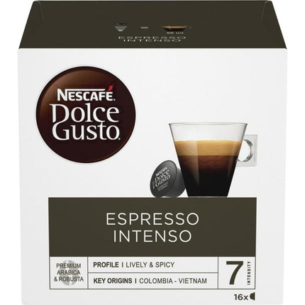 5 x Nescafe Dolce Gusto Espresso Intenso Coffee Pods Capsules 16 Pack