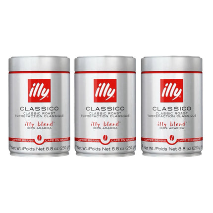 Illy Classico Whole Bean Coffee Medium Roast 750g (3 x 250g)