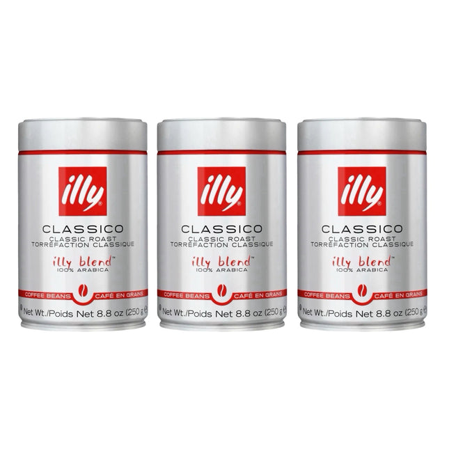 Illy Classico Whole Bean Coffee Medium Roast 750g (3 x 250g)