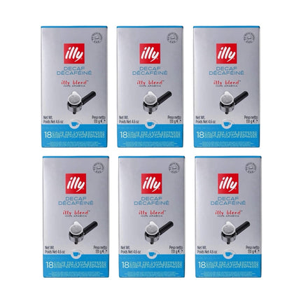 Illy Decaf E.S.E. Coffee Pods Medium Roast – 108 Pack (6 x 18)