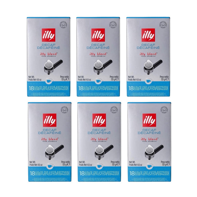 Illy Decaf E.S.E. Coffee Pods Medium Roast – 108 Pack (6 x 18)