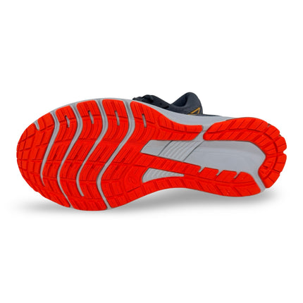 Close-up detail of ASICS GT-1000 11 engineered mesh and midsole – Sheet Rock/Black