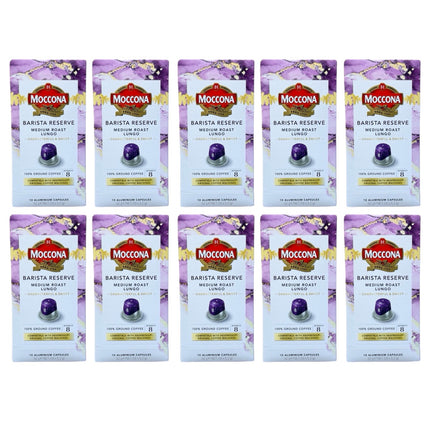 Moccona Barista Reserve Lungo Coffee Capsules Intensity 8 Medium Roast – 100 Pack (Compatible with Nespresso Original Machines)