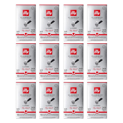 Illy Lungo E.S.E. Coffee Pods Medium Roast – 216 Pack (12 x 18)