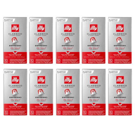 Illy Classico Coffee Capsules Medium Roast – 100 Pack (Compatible with Nespresso Original Machines)