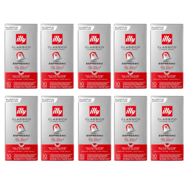 Illy Classico Coffee Capsules Medium Roast – 100 Pack (Compatible with Nespresso Original Machines)
