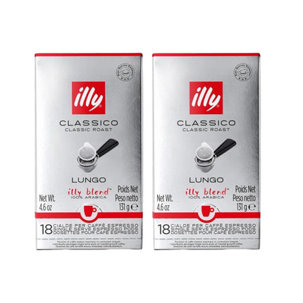 Illy Lungo E.S.E. Coffee Pods Medium Roast – 36 Pack (2 x 18)