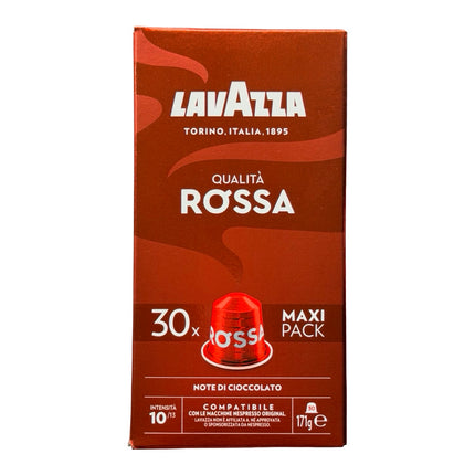 Lavazza Qualità Rossa Coffee Capsules Intensity 10/13 Medium Roast – 30 Pack (Compatible with Nespresso Original Machines)