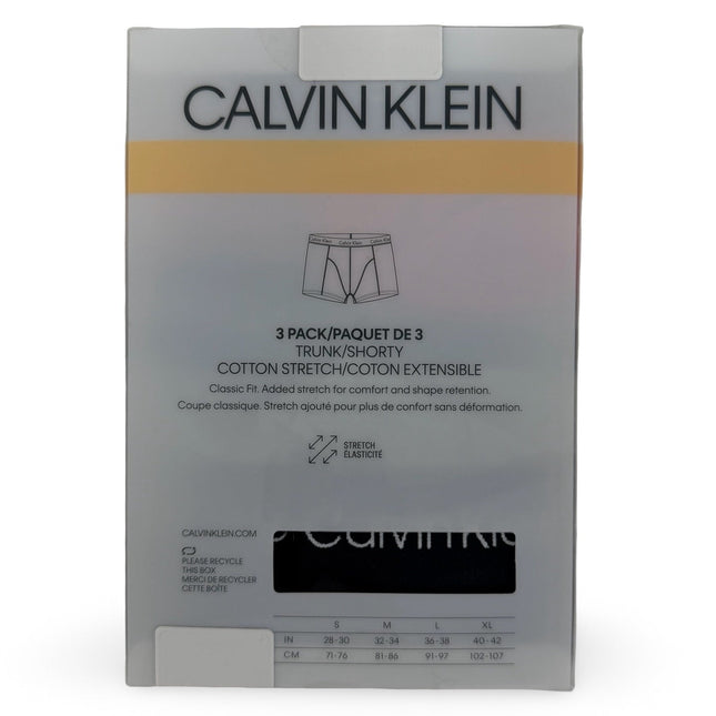 Calvin Klein Men's Cotton Stretch Trunk 3 Pack – Red/Grey/Black