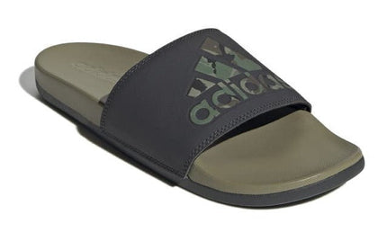 Adidas Men's Adilette Comfort Slides - Green/Carbon/White