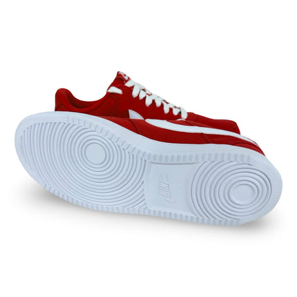 Heel view of Nike Men’s Court Vision Low Canvas Shoes – University Red/White