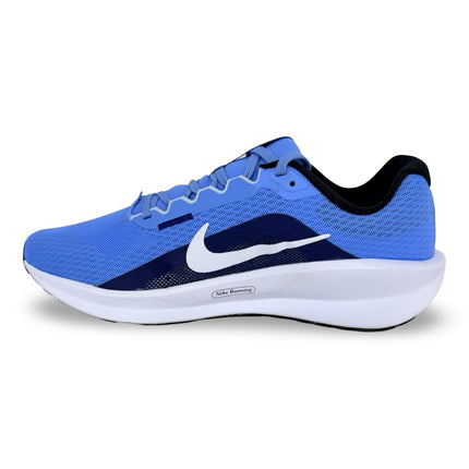 Side view of Nike Unisex Downshifter 13 runners in University Blue/White