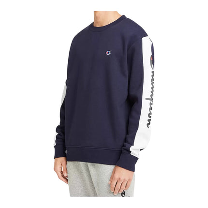 Champion Panel Crew Sweatshirt Mens Fleece Pullover - Navy