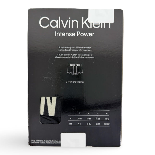 Calvin Klein Men's Intense Power Cotton Stretch Trunk 2 Pack – Black/Green