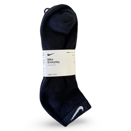 Nike Unisex Everyday Cushion Low Socks 3-Pack in Black/White