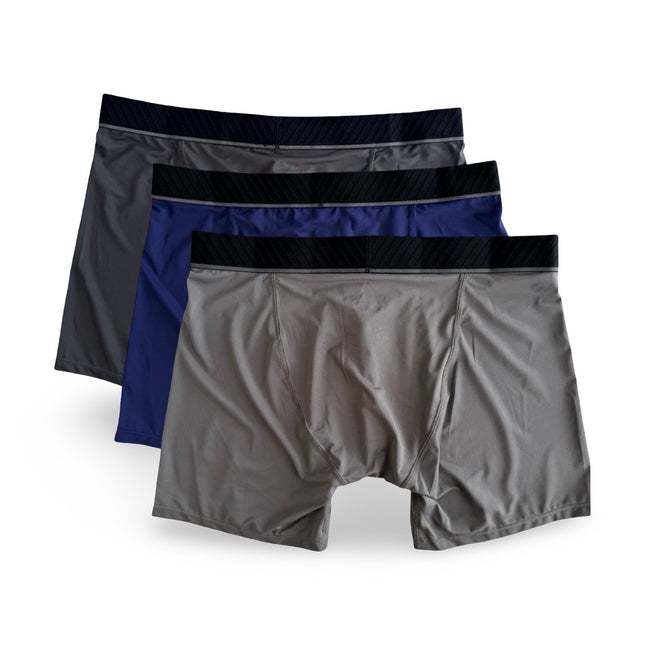 Adidas Men's Active Microflex Boxer Briefs Underwear 3 Pack – Carbon / Grey Four / Dark Blue