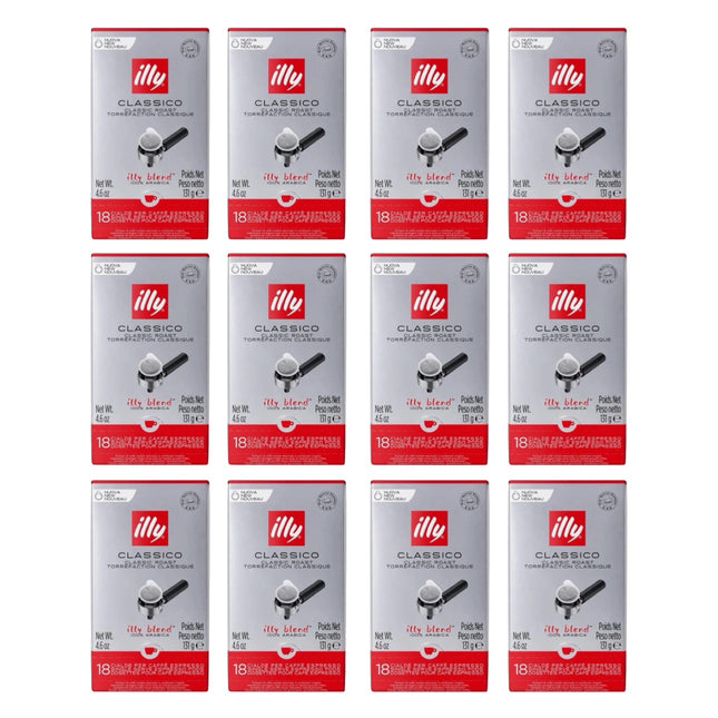 Illy Classico E.S.E. Coffee Pods Medium Roast – 216 Pack (12 x 18)
